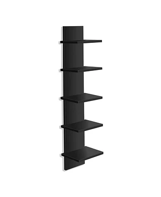 Sorbus 5 Tier Vertical Wall-Mounted Floating Shelves for Bathroom, Bedroom, Living Room