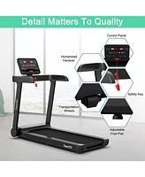 Gymax 2.25HP Electric Motorized Running Machine Treadmill w/ Led Display App Control