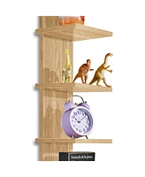 Sorbus 5 Tier Vertical Wall-Mounted Floating Shelves for Bathroom, Bedroom, Living Room, Kitchen and More (Maple