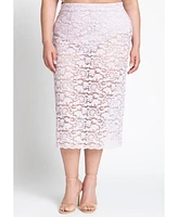 Eloquii Women's Plus Lace Skirt