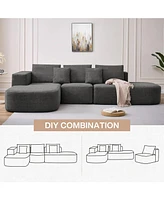 Tribesigns L-Shaped Sectional Couch, 116" Sectional Sofa, Modern Large Sofa with 3 Back Cushions and 2 Pillows, Grey 4 Seater Upholstered Deep Sofa wi