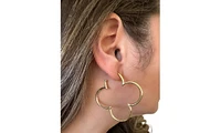 Rivka Friedman Polished Open Clover Hoop Earrings