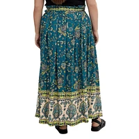 City Chic Plus Mysteria Border Skirt