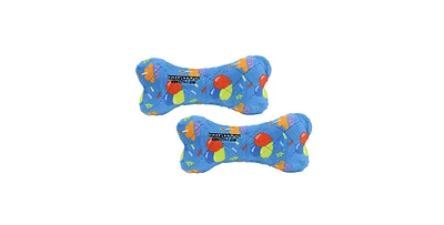Mighty Medium Bone Celebration, 2 Pack, Durable Squeaky Dog Toy