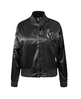 Pro Standard Women's Black Vegas Golden Knights Rhinestone Jewels Satin Full-Snap Jacket