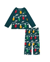 Outerstuff Toddler Philadelphia Eagles Two-Piece Garland Holiday Long Sleeve Pajama Set