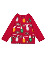 Outerstuff Toddler San Francisco 49ers Two-Piece Garland Holiday Long Sleeve Pajama Set