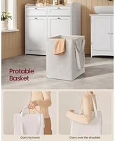Slickblue Freestanding Bathroom Laundry Cabinet with 2 Drawers & Tilt-Out Hampers with Handles