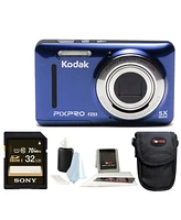 Kodak Pixpro Friendly Zoom FZ53 Digital Camera (Blue) with 16GB Card Bundle