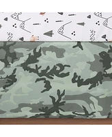 The Peanutshell Woodland Camo 7 Piece Baby Nursery Crib Bedding Set, and 4 Pack Sheets