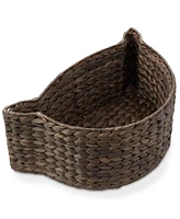 Casafield Cat Shaped Storage Basket - Natural, Large Water Hyacinth Pet Toy Bin Organizer