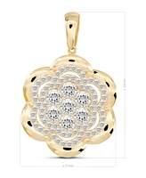 Devata Cubic Ziconia Rose 21x32mm Pendant in 14K Gold, approx. 4.2 grams