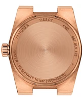Tissot Women's Swiss Prx Diamond (1/20 ct. t.w.) Rose Gold-Tone Stainless Steel Bracelet Watch 25mm