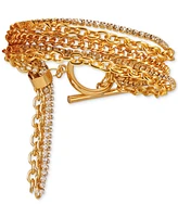 Guess Gold-Tone Multi Chain Toggle Bracelet