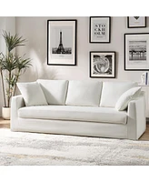 Hulala Home Zacharias Modern 85" Slipcovered Sofa with Square Flange Arm