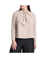 Eloquii Plus Drape Collar Blouse