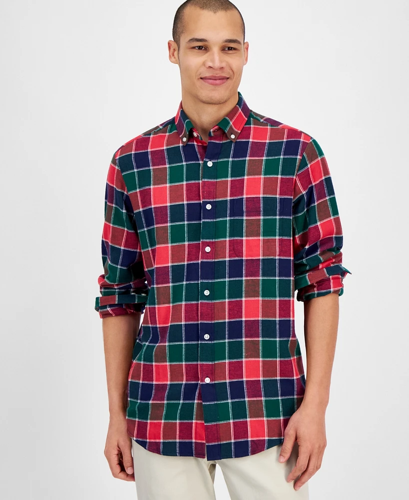 Club Room Men's Regular-Fit Plaid Flannel Shirt