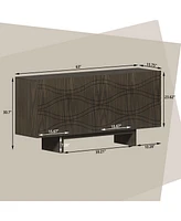 Boyel Living 63'' Large Sideboard 4 Door Storage Cabinet