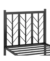 Gouun Twin Size Platform Bed with Headboard and Metal Frame-Twin Size