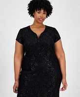 Connected Plus Sequined Lace Gown