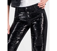 Guess Women's Jill Sequin-Front Boyfriend Jeans