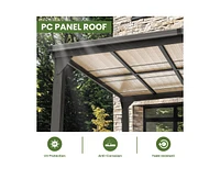 Pamapic Hardtop Outdoor Gazebo Pergola Aluminum Framed with Sloping Pitched Roof for Garden