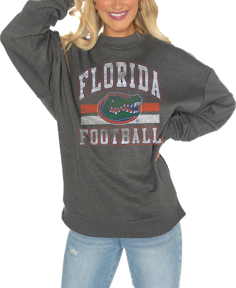 Gameday Couture Women's Charcoal Florida Gators Good Vibes Premium Fleece Drop Shoulder Pullover Sweatshirt