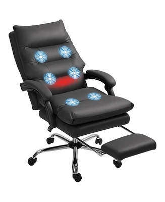 Vinsetto Microfibre Massage Office Chair with Heat, Reclining,