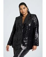 Eloquii Plus Boxy Sequin Blazer