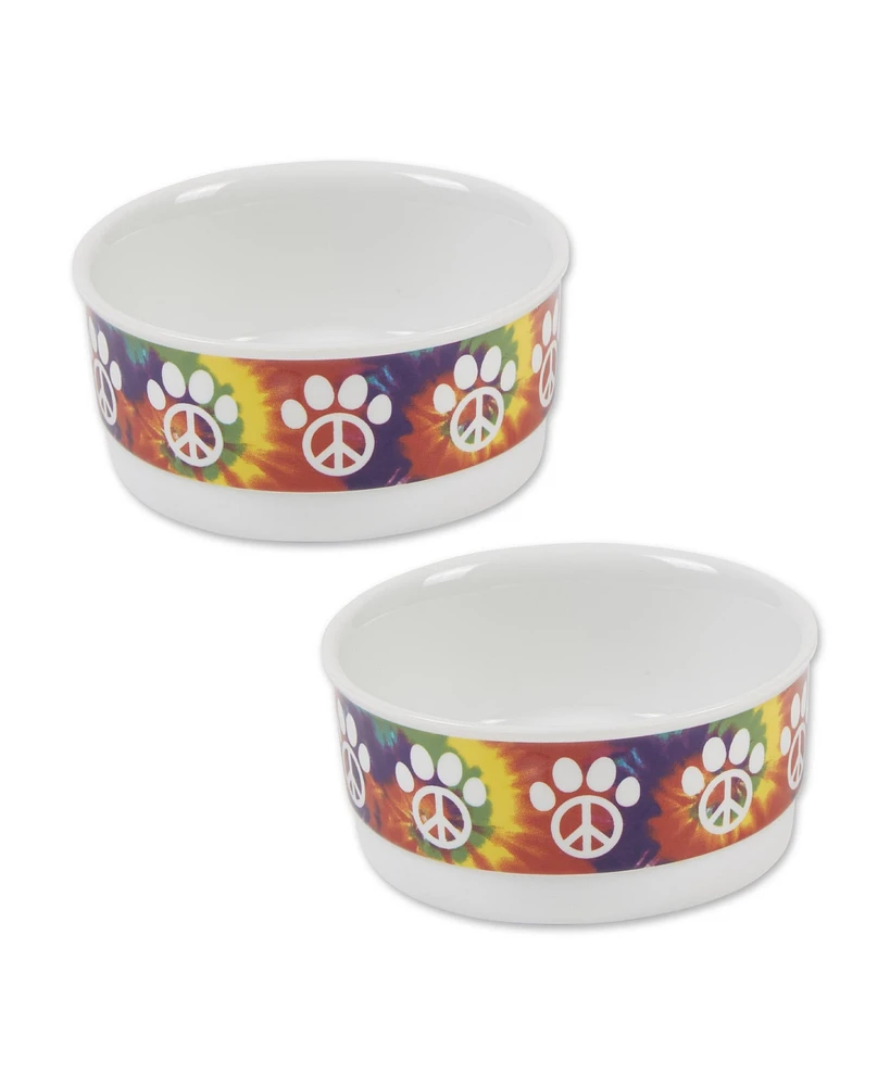 Bone Dry Peace Paw Pet Bowl Set/2