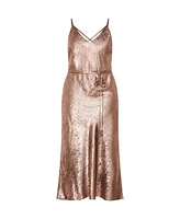 City Chic Plus Kaia Metallic Slip Dress