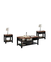 Kings Brand Furniture Sendero 3-Piece Occasional Table Set