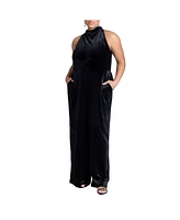 Eloquii Plus Velvet Halter Jumpsuit