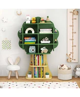 Costway Tree Bookcase Kids 6-Tier Toy Storage Organizer with Open Storage Shelves