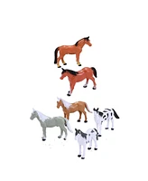 Wild Republic Nature Tube Horse Figurines, 6 Pieces