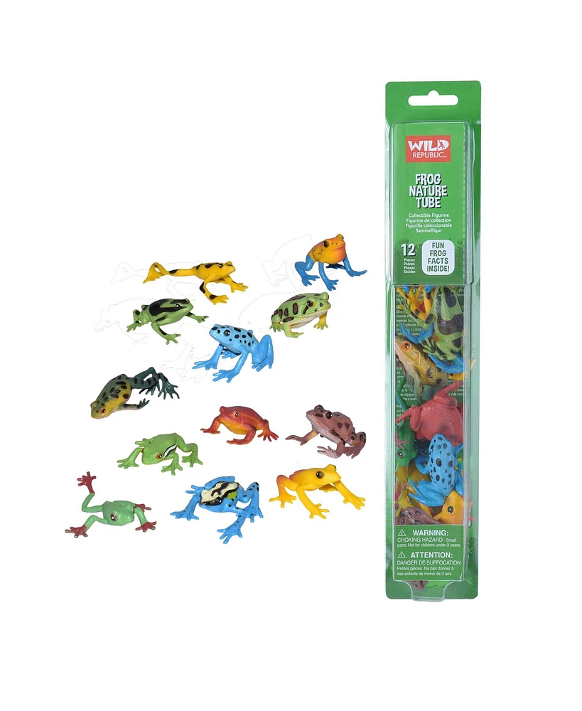 Wild Republic Nature Tube Frog Figurines, 12 Pieces