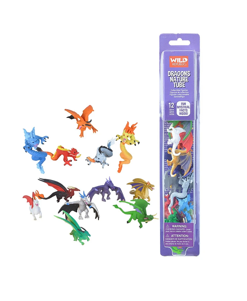 Wild Republic Nature Tube Dragon Figurines, 12 Pieces