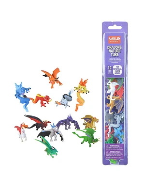 Wild Republic Nature Tube Dragon Figurines, 12 Pieces