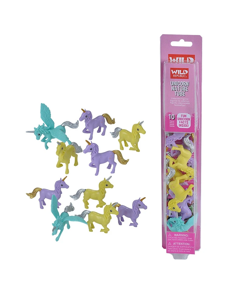 Wild Republic Nature Tube Unicorn Figurines, 10 Pieces