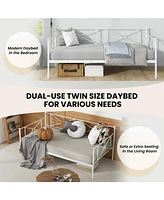 Gouun Metal Daybed Twin Bed Frame Stable Steel Slats Sofa Bed
