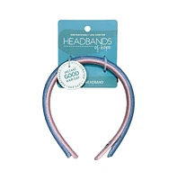 Classic Thin Padded Headband Set - Pink + Blue