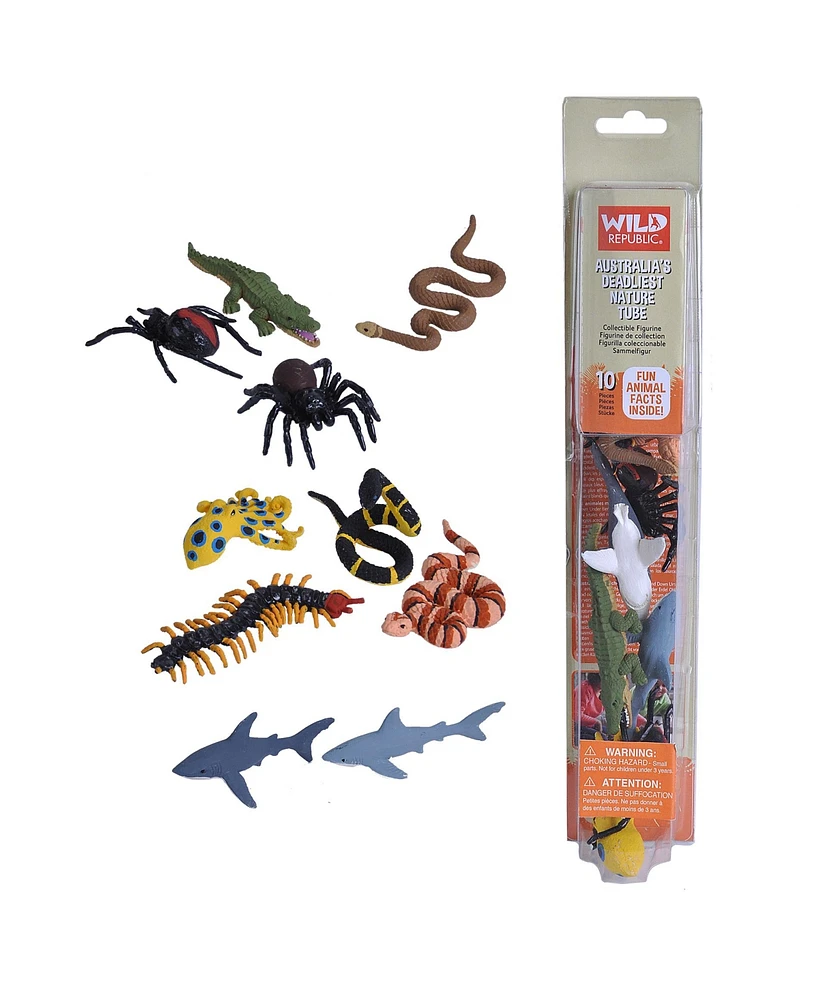 Wild Republic Nature Tube Australias Deadliest Figurines, 10 Pieces