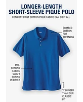 KingSize Men's Big & Tall Longer-Length Shrink-Less Pique Polo Shirt