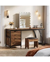 Tribesigns Vanity Desk with 3 Drawers, 59-Inch Chic Makeup for Women, Black Friday Deals