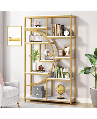 Tribesigns Bookshelf 5 Tier Etagere Bookcase, Freestanding Tall Bookshelves Display Shelf Storage Organizer with 9-Open Storage Shelf for Living Room,