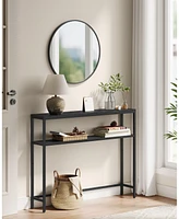 Slickblue Modern 2-Tier Console Table with Shelves Narrow Entryway for Living Room or Bedroom