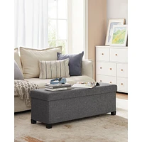 Slickblue Storage Ottoman Bench, Bedroom Bench With Storage, Foot Stool With Feet