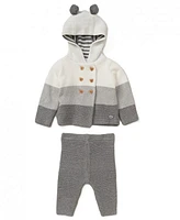 Rock-a-Bye Baby Boutique Boys and Girls Variegated Jacket Trouser Knitted, 2-Piece Set