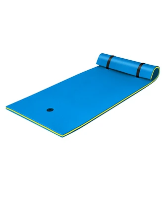 Costway 3-Layer Tear-proof Water Mat Floating Pad Island Water Sports Relaxing Blue