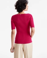 Boss Orange Women's V-Neck Ribbed Top